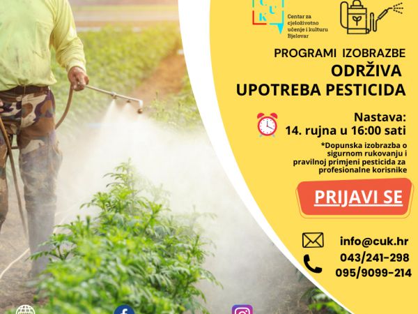 POČETAK NASTAVE - Dopunska izobrazba o sigurnom rukovanju i pravilnoj primjeni pesticida