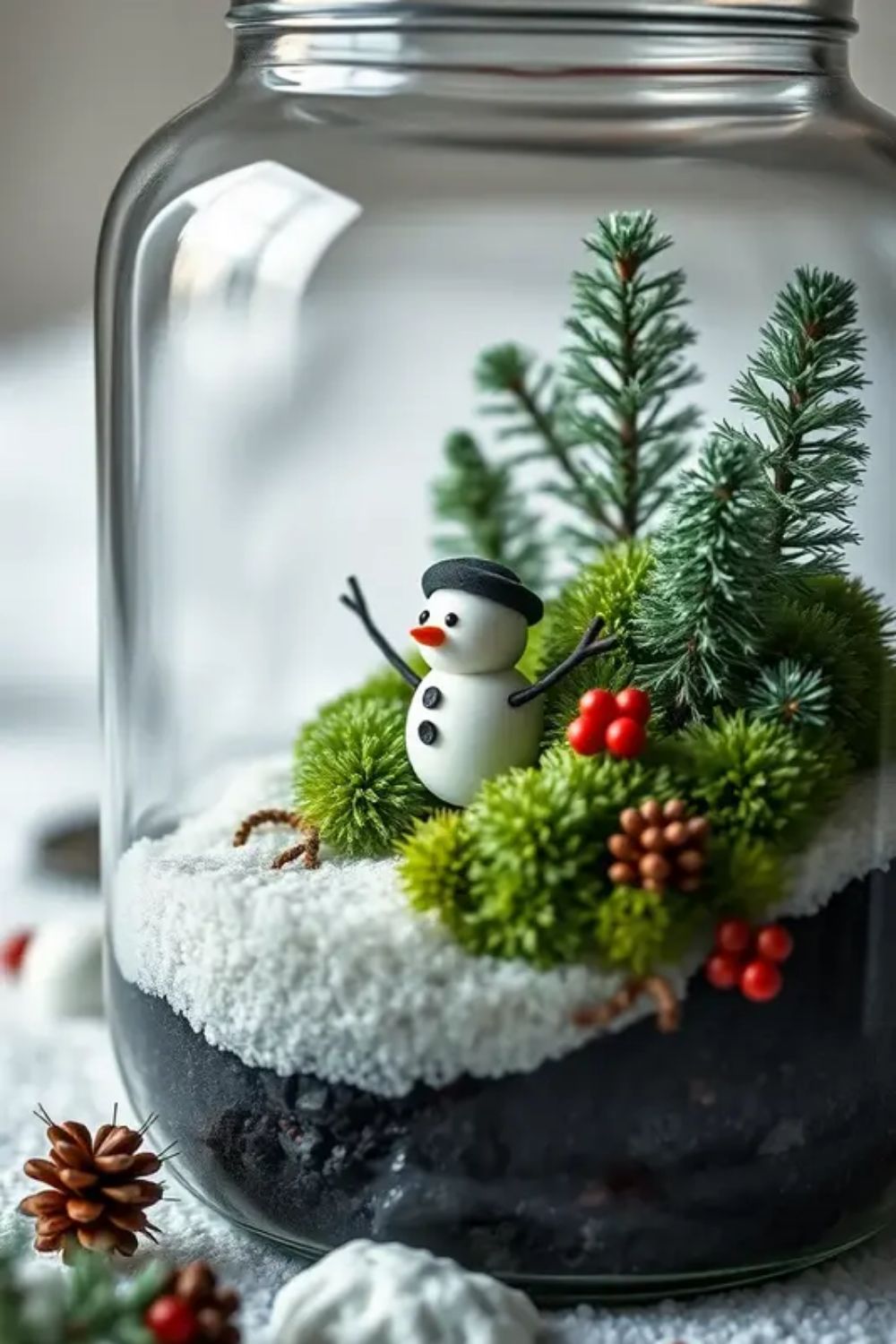 Izrada božićnog terarija - Sjeverni pol u staklenci